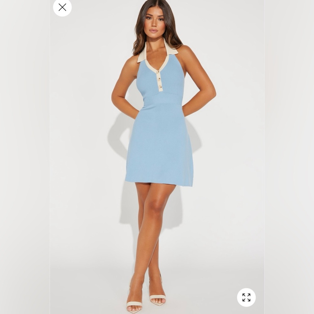 Blue Halter Dress